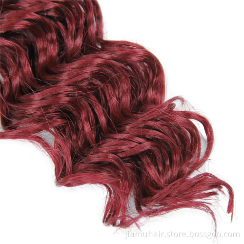 18inch Synthetic Hair Deep Wave Twist Crochet Hair Braids Bohemian Ombre Color Curls Braiding Hair Extensions